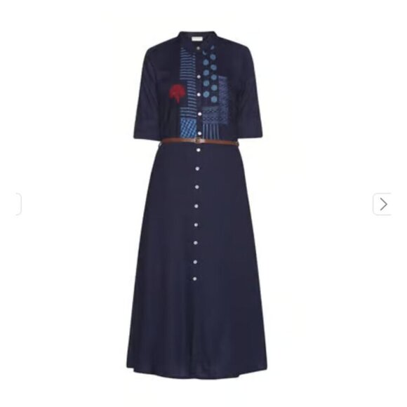 Bombay Paisley Womens Fit-and-Flare Navy Dress - Size XL - Picture 1 of 7